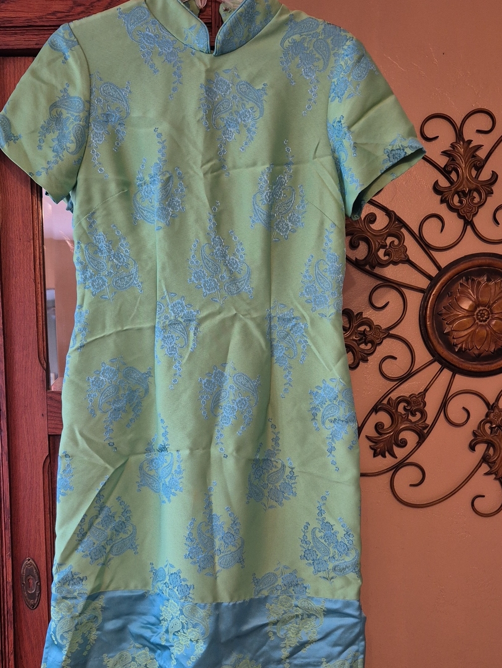 Naturally Yours Midi Dress with Blue Paisley Accents